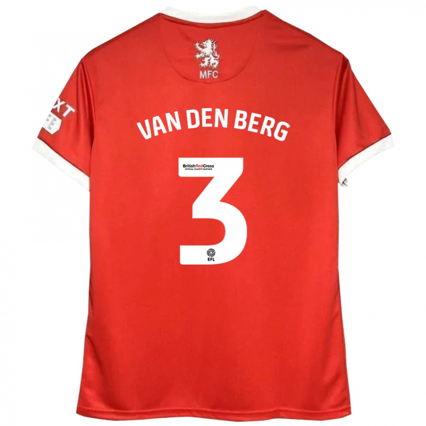 Kinderen Rav Van Den Berg #3 Rood Wit Thuisshirt Thuistenue 2024/25 T-Shirt