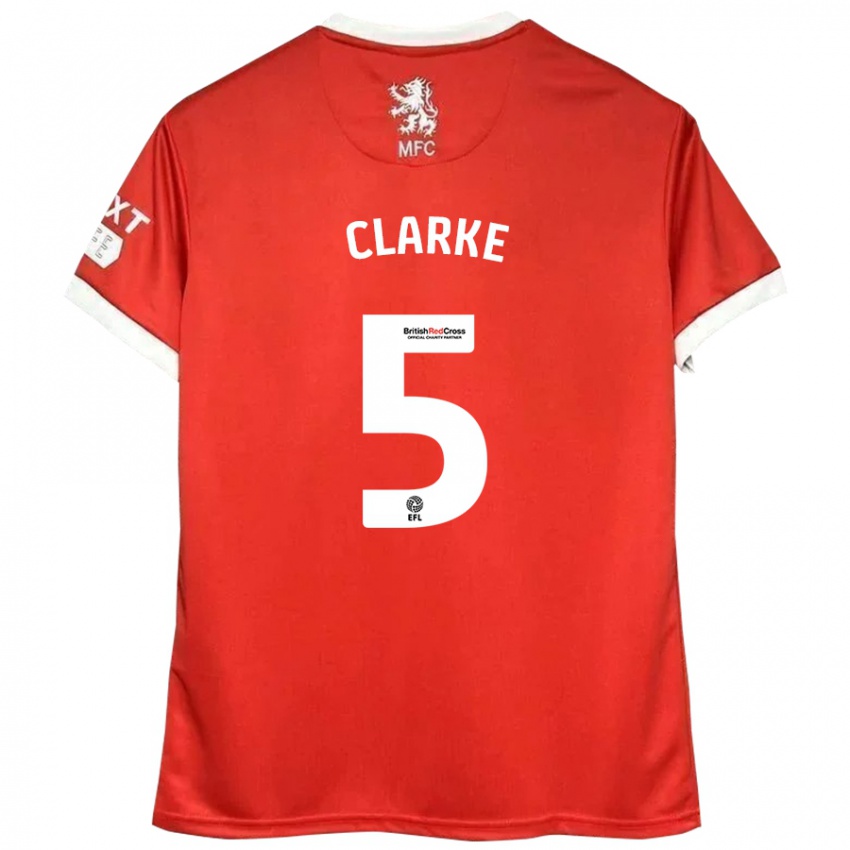 Kinderen Matt Clarke #5 Rood Wit Thuisshirt Thuistenue 2024/25 T-Shirt