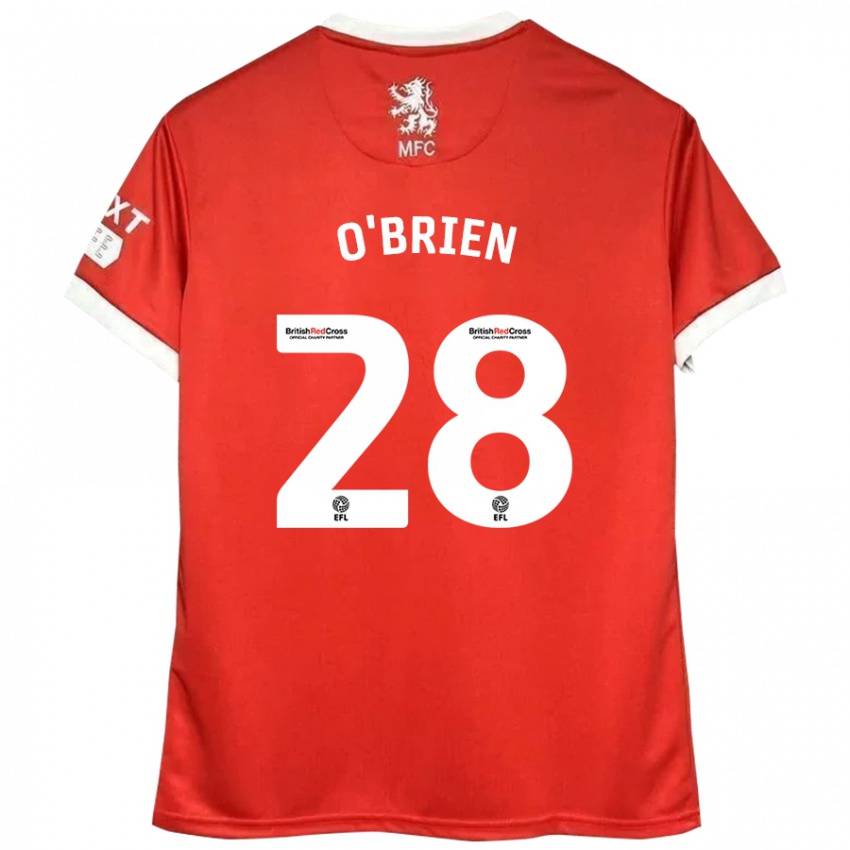 Kinderen Lewis O'brien #28 Rood Wit Thuisshirt Thuistenue 2024/25 T-Shirt