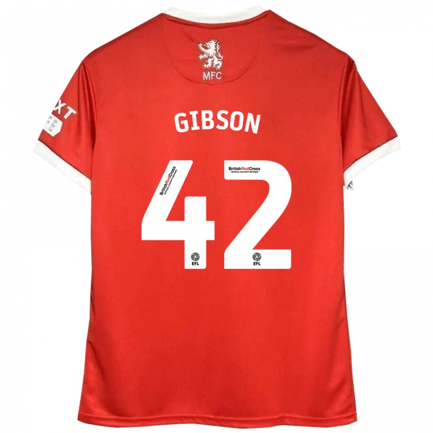 Kinderen Joseph Gibson #42 Rood Wit Thuisshirt Thuistenue 2024/25 T-Shirt