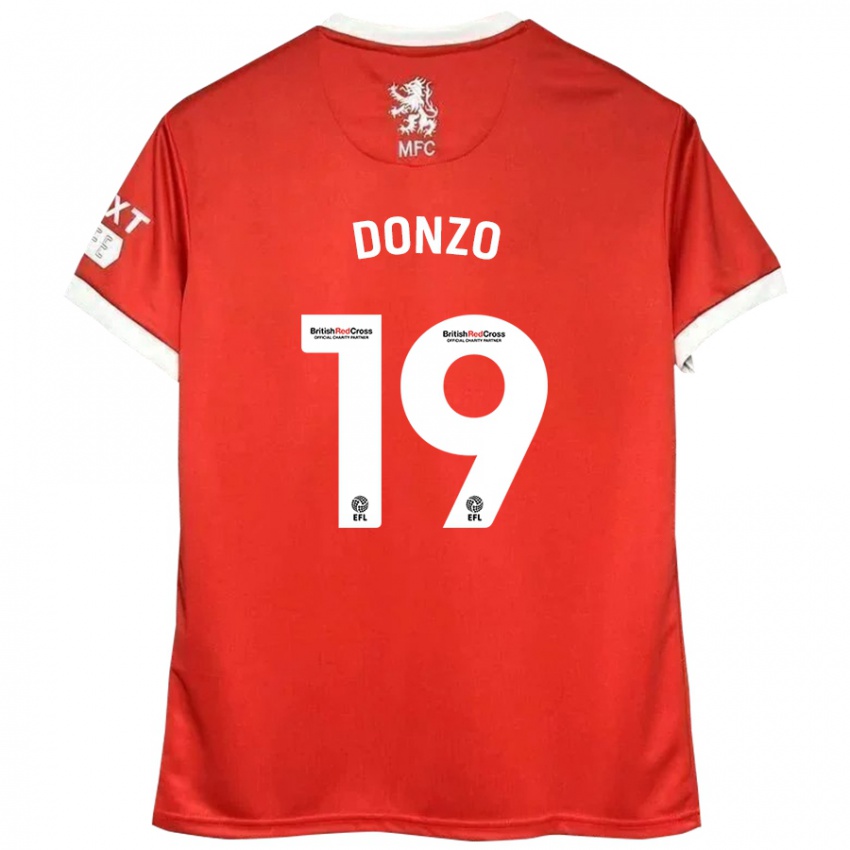 Kinderen Jolie Donzo #19 Rood Wit Thuisshirt Thuistenue 2024/25 T-Shirt