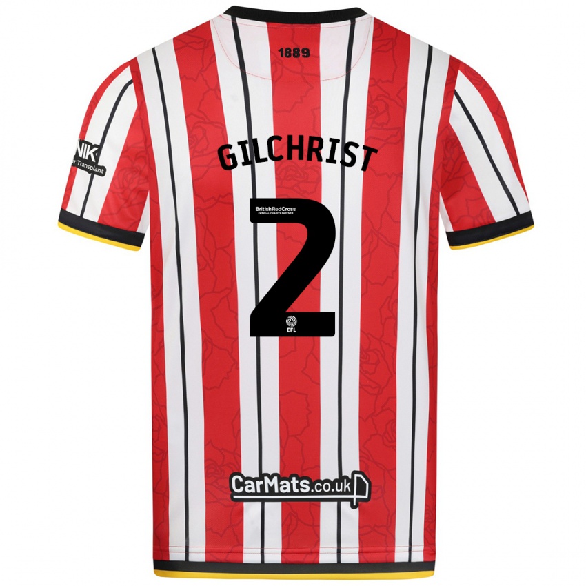 Kinderen Alfie Gilchrist #2 Rood Witte Strepen Thuisshirt Thuistenue 2024/25 T-Shirt