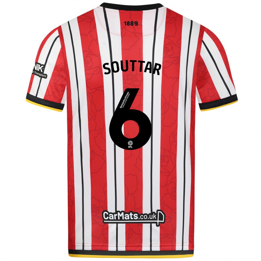 Kinderen Harry Souttar #6 Rood Witte Strepen Thuisshirt Thuistenue 2024/25 T-Shirt