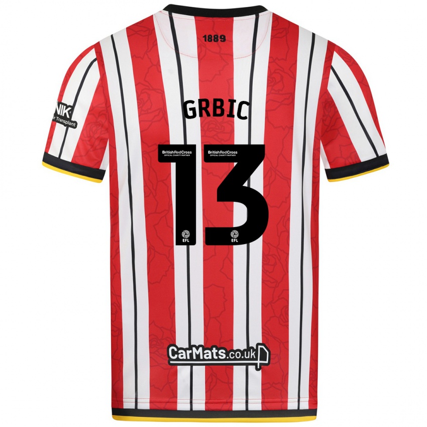 Kinderen Ivo Grbic #13 Rood Witte Strepen Thuisshirt Thuistenue 2024/25 T-Shirt