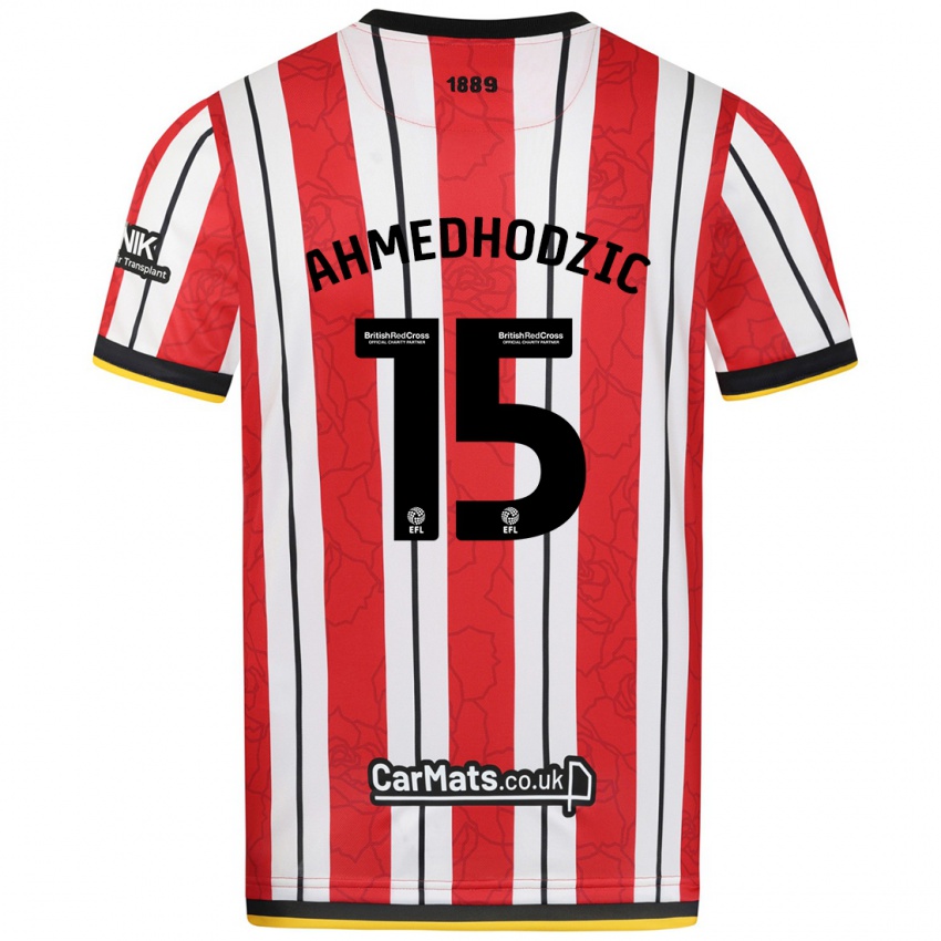 Kinderen Anel Ahmedhodzic #15 Rood Witte Strepen Thuisshirt Thuistenue 2024/25 T-Shirt