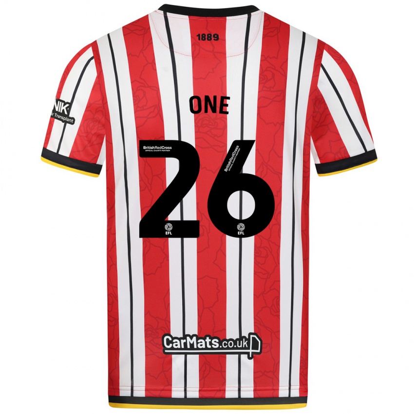 Kinderen Ryan Oné #26 Rood Witte Strepen Thuisshirt Thuistenue 2024/25 T-Shirt