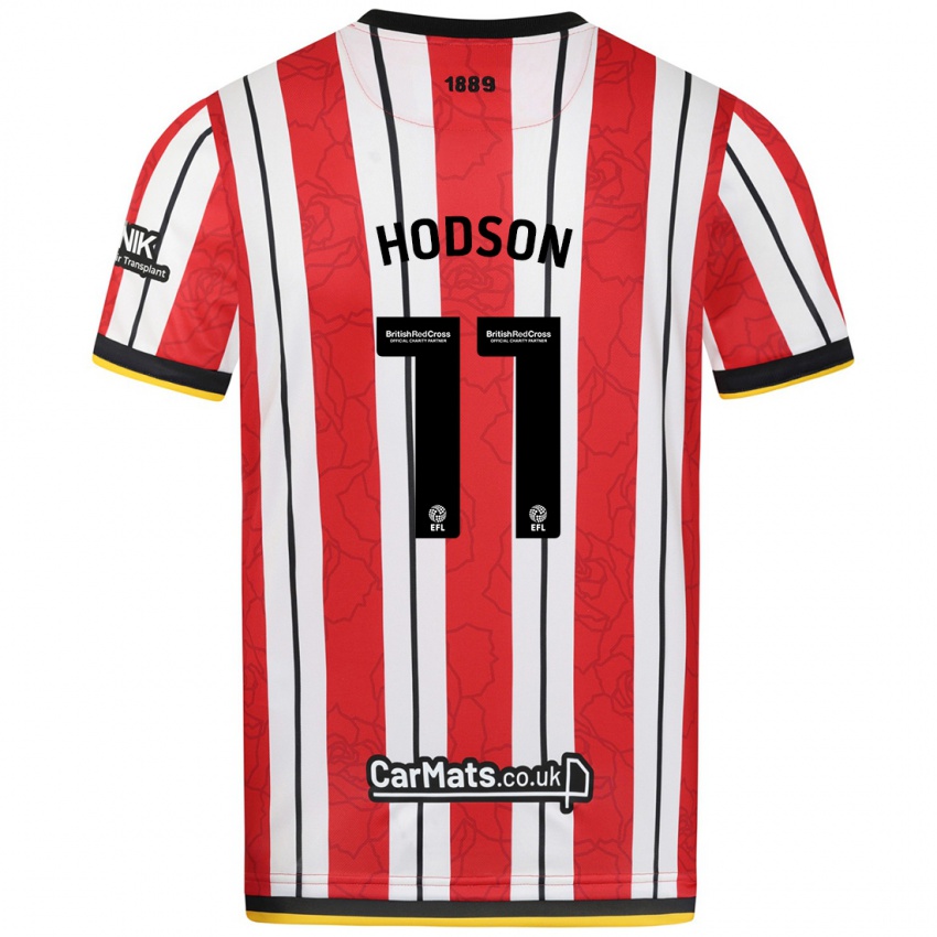 Kinderen Ashley Hodson #11 Rood Witte Strepen Thuisshirt Thuistenue 2024/25 T-Shirt