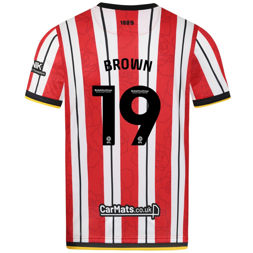 Kinderen Alanta Brown #19 Rood Witte Strepen Thuisshirt Thuistenue 2024/25 T-Shirt