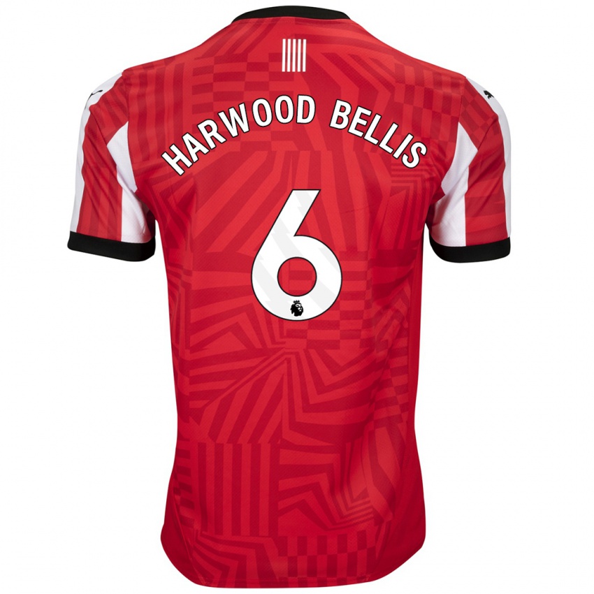 Kinderen Taylor Harwood-Bellis #6 Rood Wit Thuisshirt Thuistenue 2024/25 T-Shirt