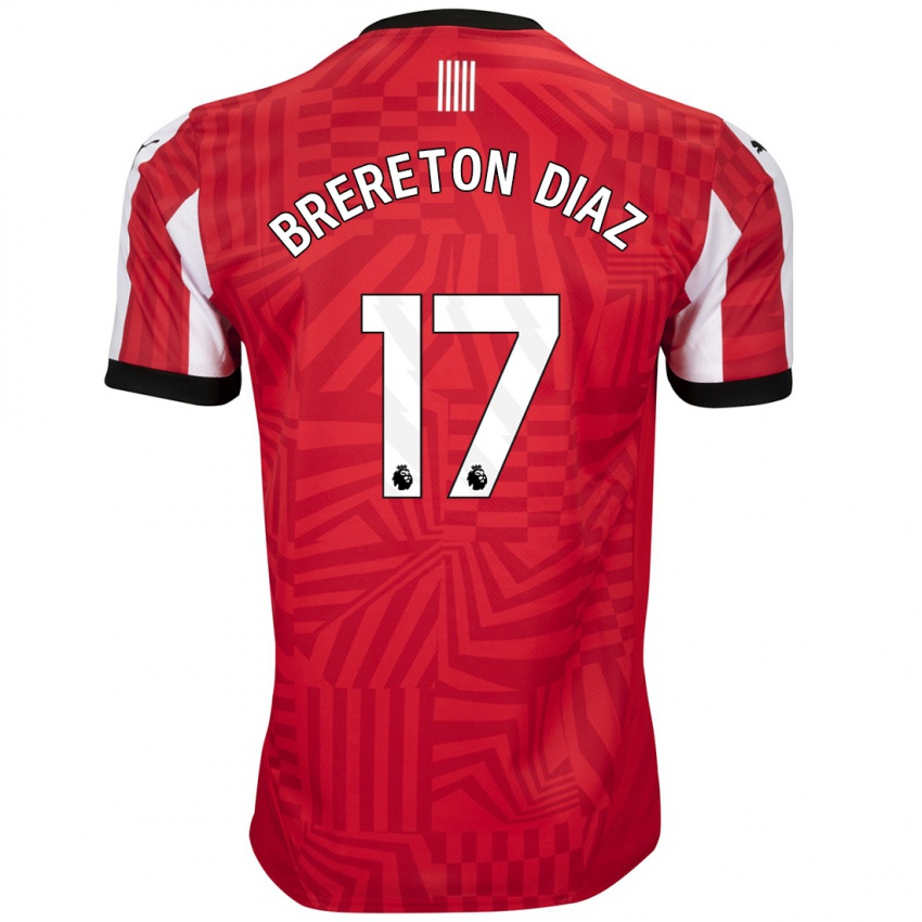 Kinderen Ben Brereton Díaz #17 Rood Wit Thuisshirt Thuistenue 2024/25 T-Shirt