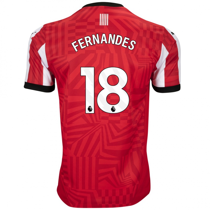 Kinderen Mateus Fernandes #18 Rood Wit Thuisshirt Thuistenue 2024/25 T-Shirt