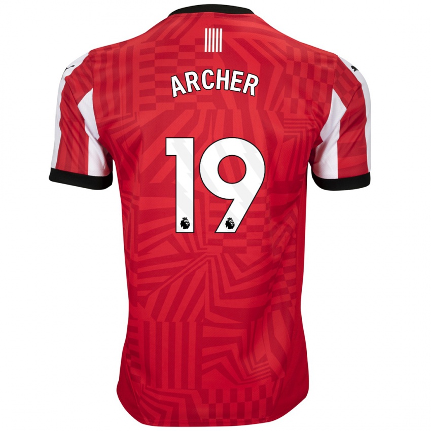 Kinderen Cameron Archer #19 Rood Wit Thuisshirt Thuistenue 2024/25 T-Shirt