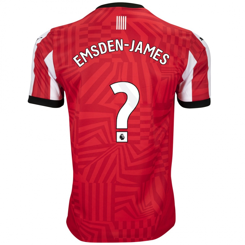 Kinderen Harley Emsden-James #0 Rood Wit Thuisshirt Thuistenue 2024/25 T-Shirt