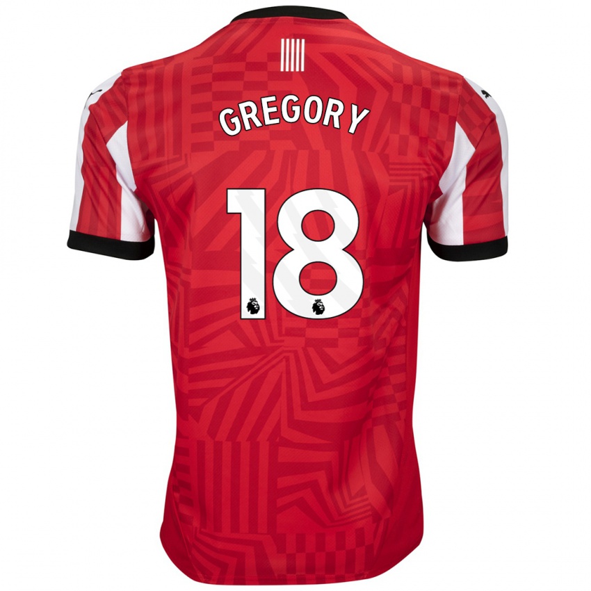 Kinderen Freya Gregory #18 Rood Wit Thuisshirt Thuistenue 2024/25 T-Shirt