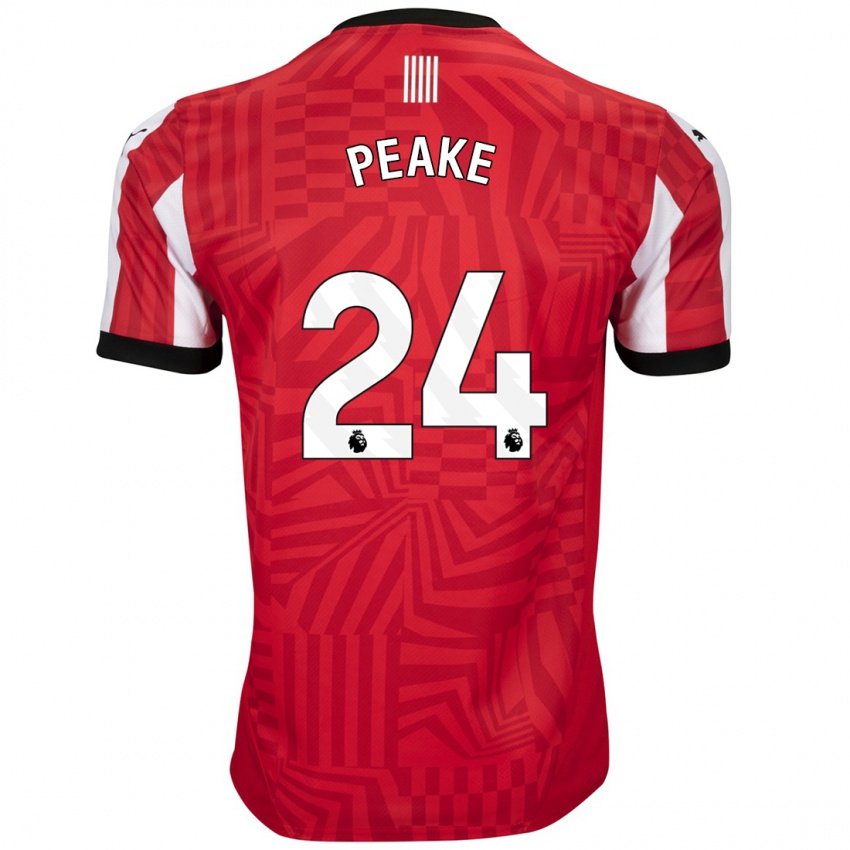 Kinderen Paige Peake #24 Rood Wit Thuisshirt Thuistenue 2024/25 T-Shirt