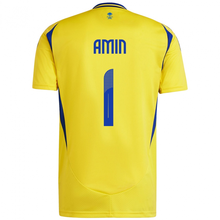 Kinderen Amin Al-Bukhari #1 Geel Blauw Thuisshirt Thuistenue 2024/25 T-Shirt