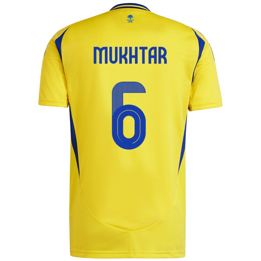 Kinderen Mukhtar Ali #6 Geel Blauw Thuisshirt Thuistenue 2024/25 T-Shirt