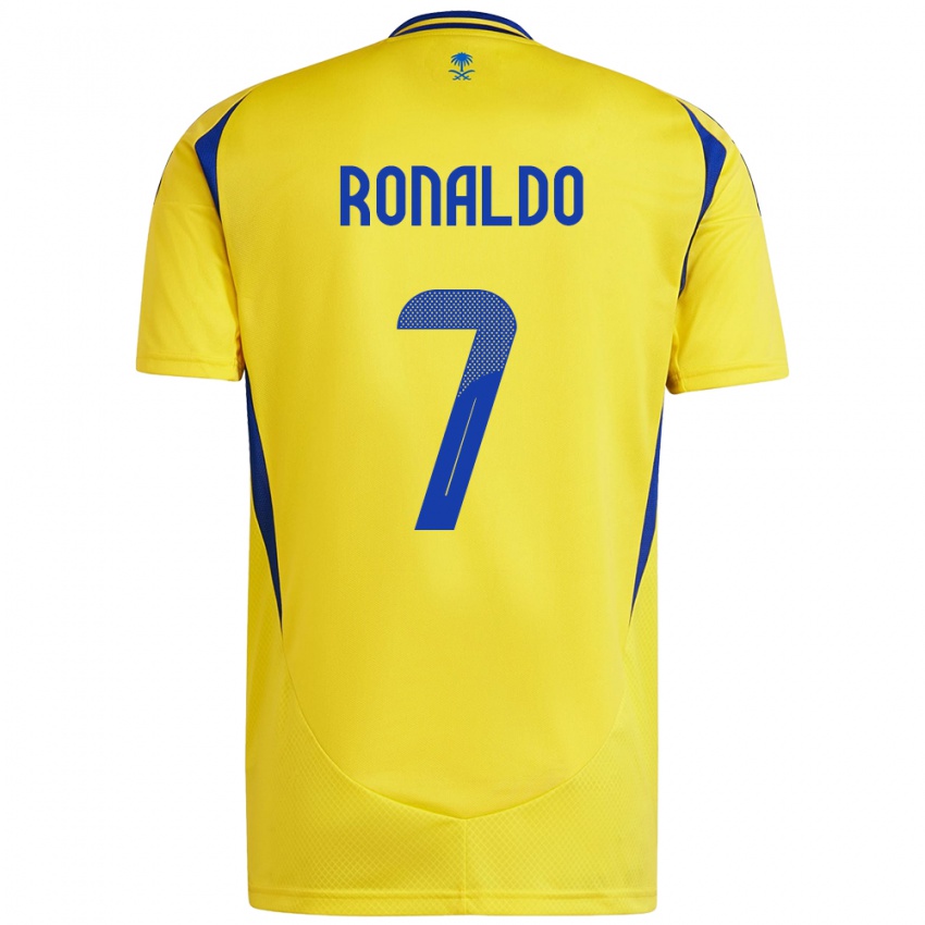 Kinderen Cristiano Ronaldo #7 Geel Blauw Thuisshirt Thuistenue 2024/25 T-Shirt