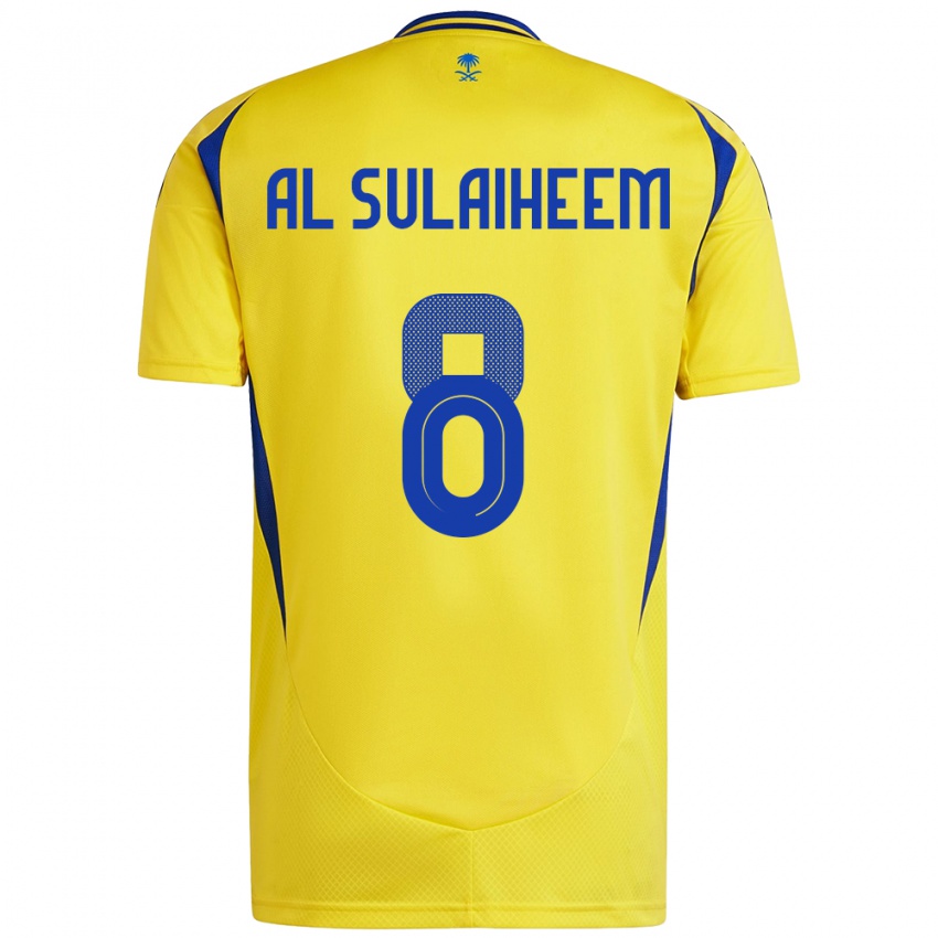 Kinderen Abdulmajeed Al-Sulaiheem #8 Geel Blauw Thuisshirt Thuistenue 2024/25 T-Shirt