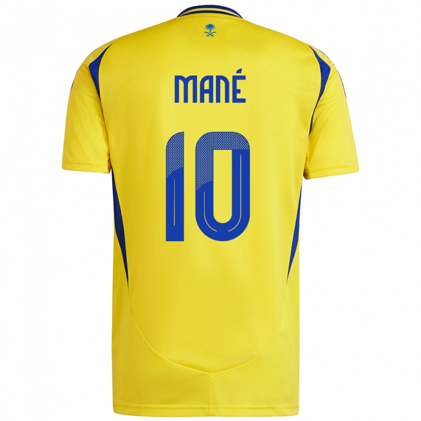 Kinderen Sadio Mane #10 Geel Blauw Thuisshirt Thuistenue 2024/25 T-Shirt