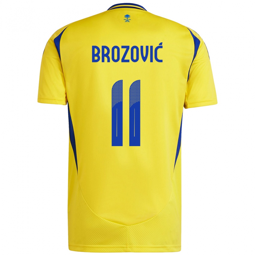 Kinderen Marcelo Brozovic #11 Geel Blauw Thuisshirt Thuistenue 2024/25 T-Shirt