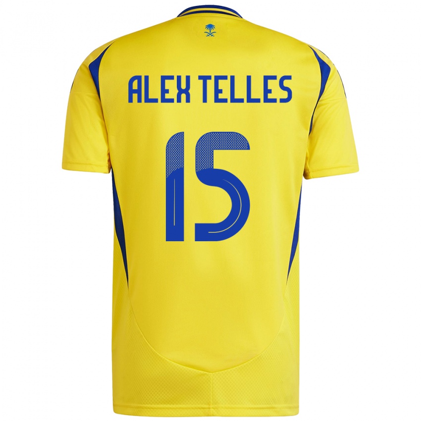 Kinderen Alex Telles #15 Geel Blauw Thuisshirt Thuistenue 2024/25 T-Shirt