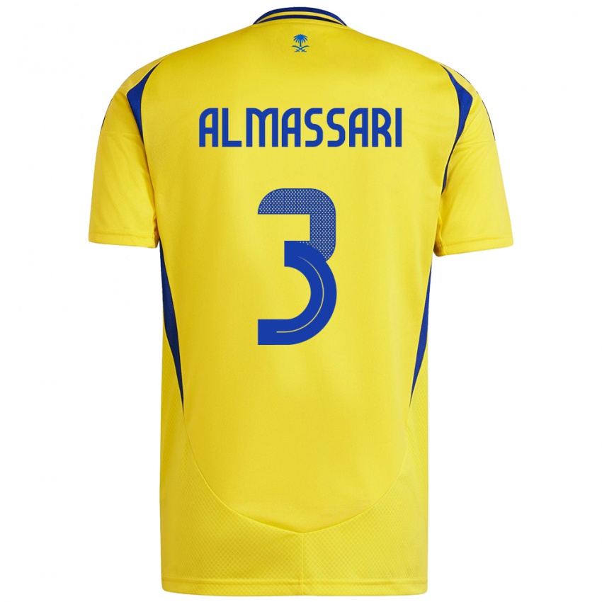 Kinderen Wadha Almassari #3 Geel Blauw Thuisshirt Thuistenue 2024/25 T-Shirt