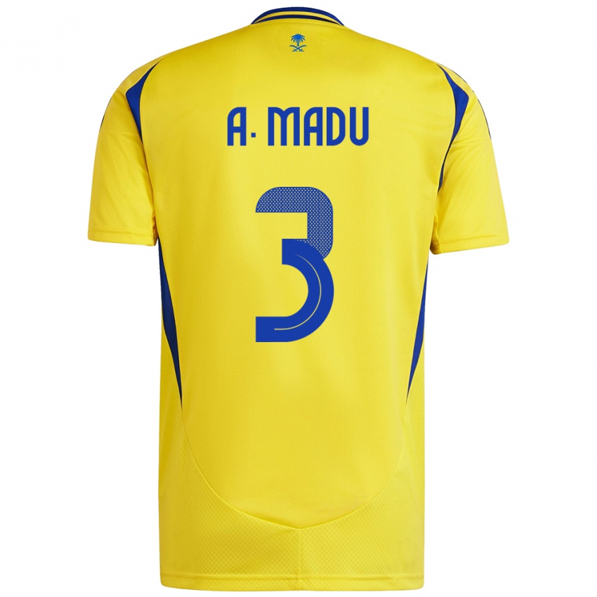 Kinderen Abdullah Madu #3 Geel Blauw Thuisshirt Thuistenue 2024/25 T-Shirt