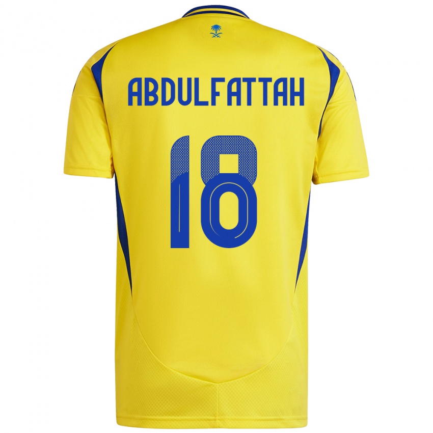 Kinderen Abdulfattah Adam #18 Geel Blauw Thuisshirt Thuistenue 2024/25 T-Shirt