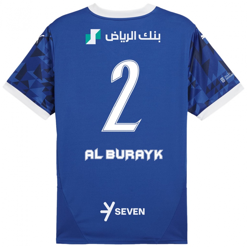 Kinderen Mohammed Al-Burayk #2 Donkerblauw Wit Thuisshirt Thuistenue 2024/25 T-Shirt