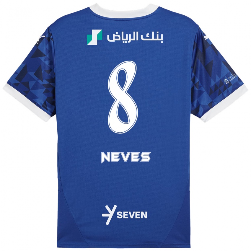 Kinderen Rúben Neves #8 Donkerblauw Wit Thuisshirt Thuistenue 2024/25 T-Shirt