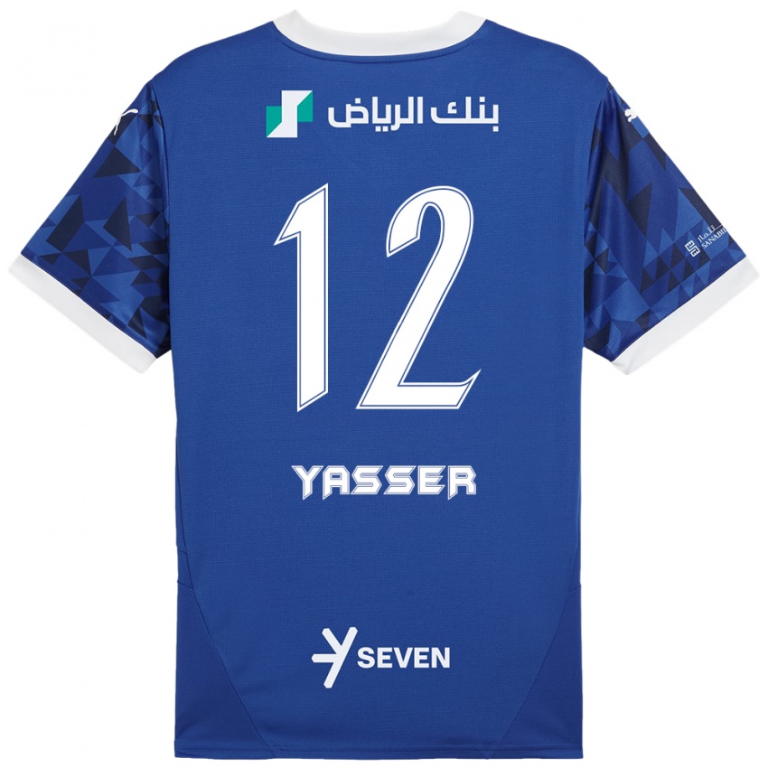 Kinderen Yasser Al-Shahrani #12 Donkerblauw Wit Thuisshirt Thuistenue 2024/25 T-Shirt