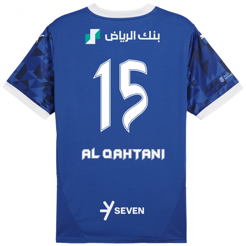 Kinderen Mohammed Al-Qahtani #15 Donkerblauw Wit Thuisshirt Thuistenue 2024/25 T-Shirt