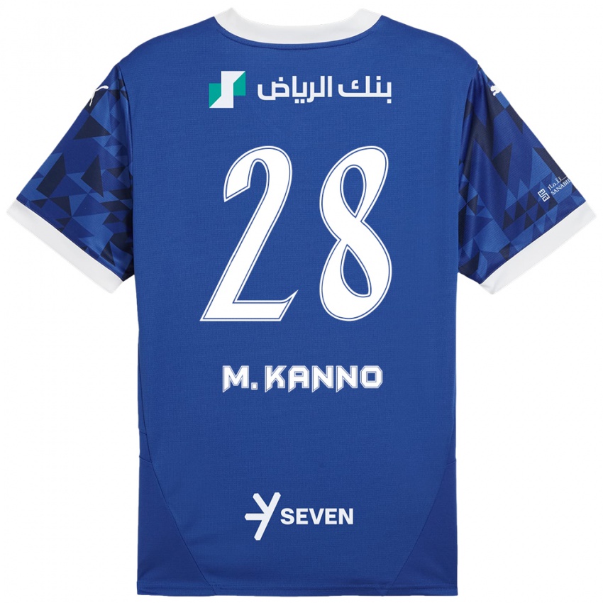 Kinderen Mohamed Kanno #28 Donkerblauw Wit Thuisshirt Thuistenue 2024/25 T-Shirt