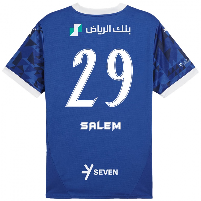 Kinderen Salem Al-Dawsari #29 Donkerblauw Wit Thuisshirt Thuistenue 2024/25 T-Shirt