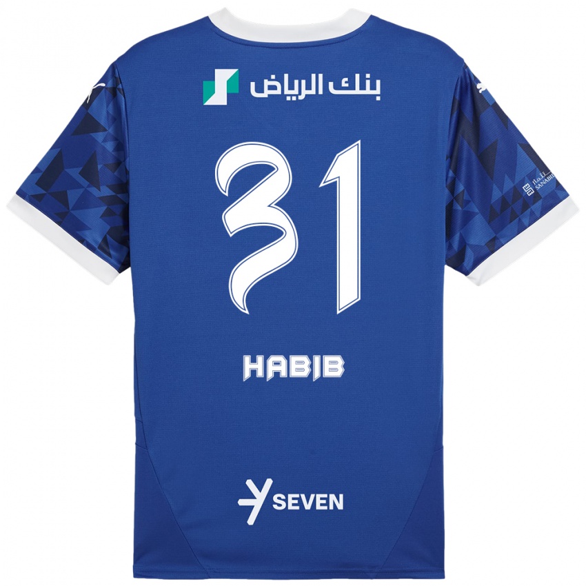 Kinderen Habib Al-Wutaian #31 Donkerblauw Wit Thuisshirt Thuistenue 2024/25 T-Shirt