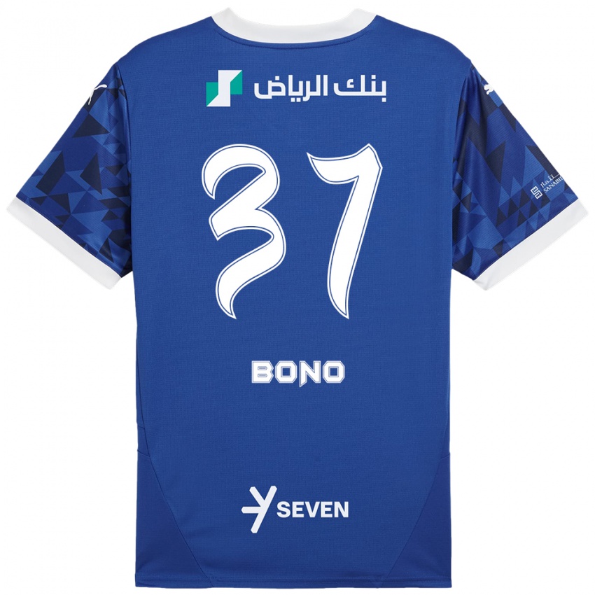 Kinderen Bono #37 Donkerblauw Wit Thuisshirt Thuistenue 2024/25 T-Shirt