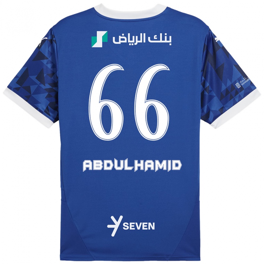 Kinderen Saud Abdulhamid #66 Donkerblauw Wit Thuisshirt Thuistenue 2024/25 T-Shirt