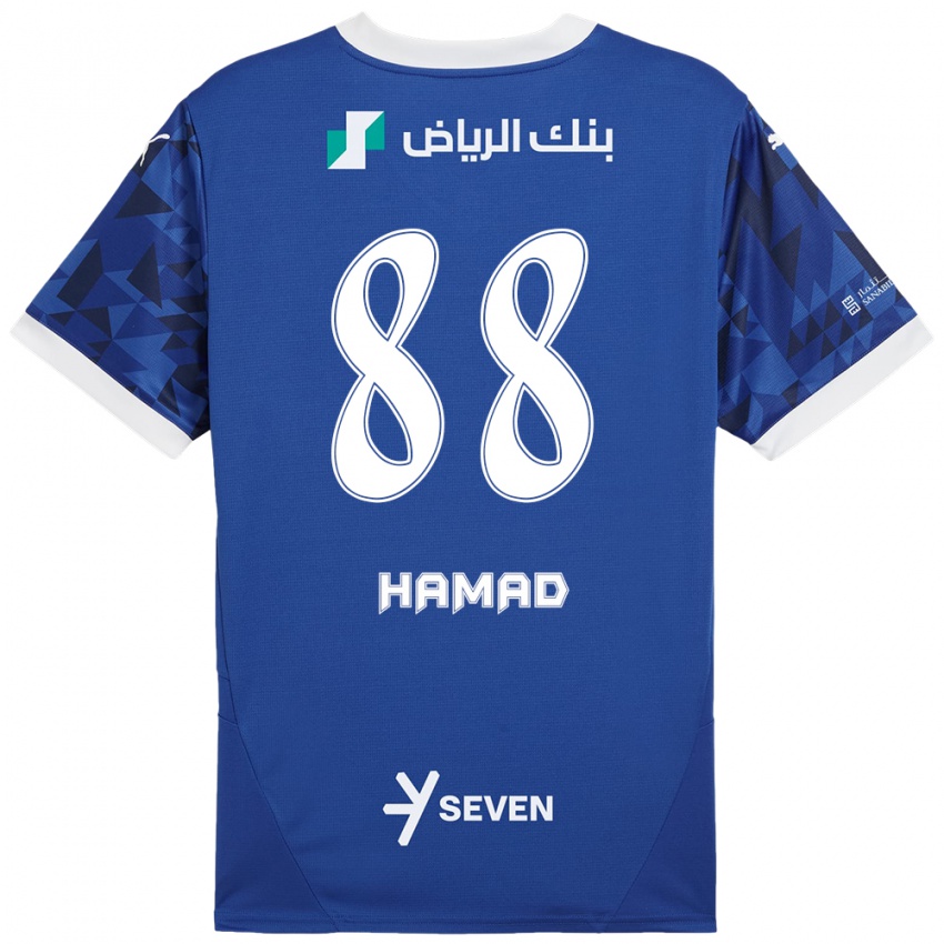 Kinderen Hamad Al-Yami #88 Donkerblauw Wit Thuisshirt Thuistenue 2024/25 T-Shirt