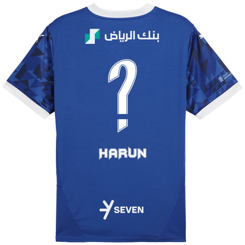 Kinderen Saud Harun #0 Donkerblauw Wit Thuisshirt Thuistenue 2024/25 T-Shirt