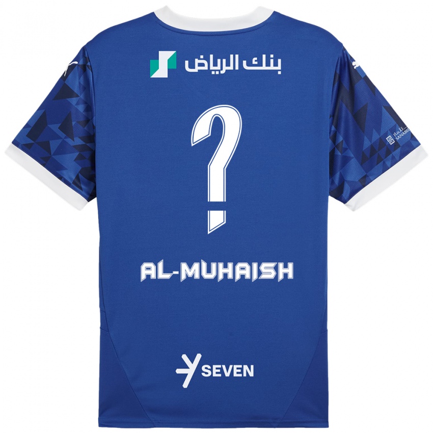 Kinderen Mohammed Al-Muhaish #0 Donkerblauw Wit Thuisshirt Thuistenue 2024/25 T-Shirt