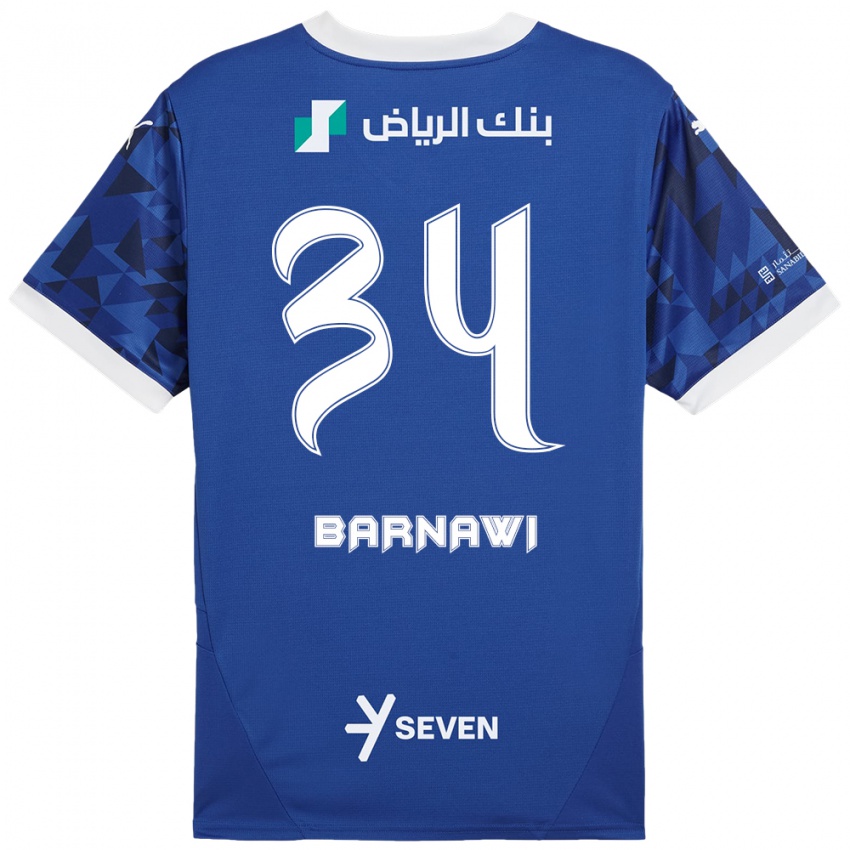 Kinderen Saleh Barnawi #34 Donkerblauw Wit Thuisshirt Thuistenue 2024/25 T-Shirt