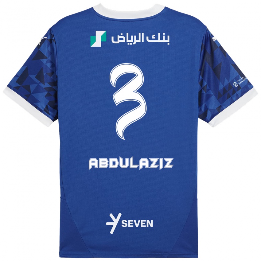 Kinderen Al Jawhara Abdulaziz #3 Donkerblauw Wit Thuisshirt Thuistenue 2024/25 T-Shirt