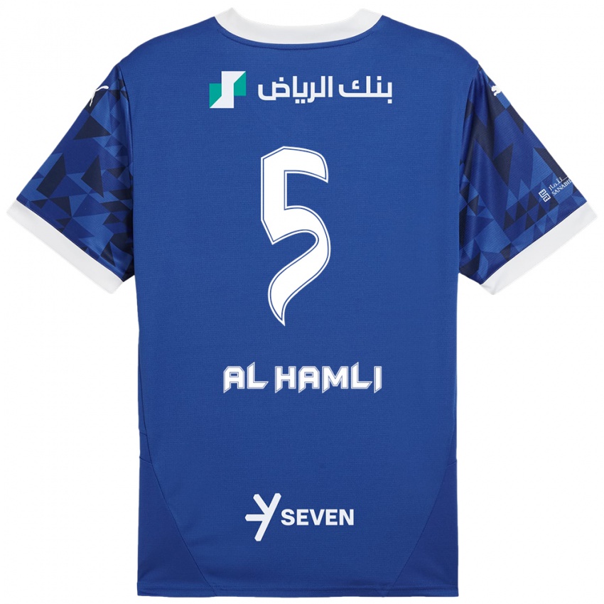 Kinderen Noura Al-Hamli #5 Donkerblauw Wit Thuisshirt Thuistenue 2024/25 T-Shirt