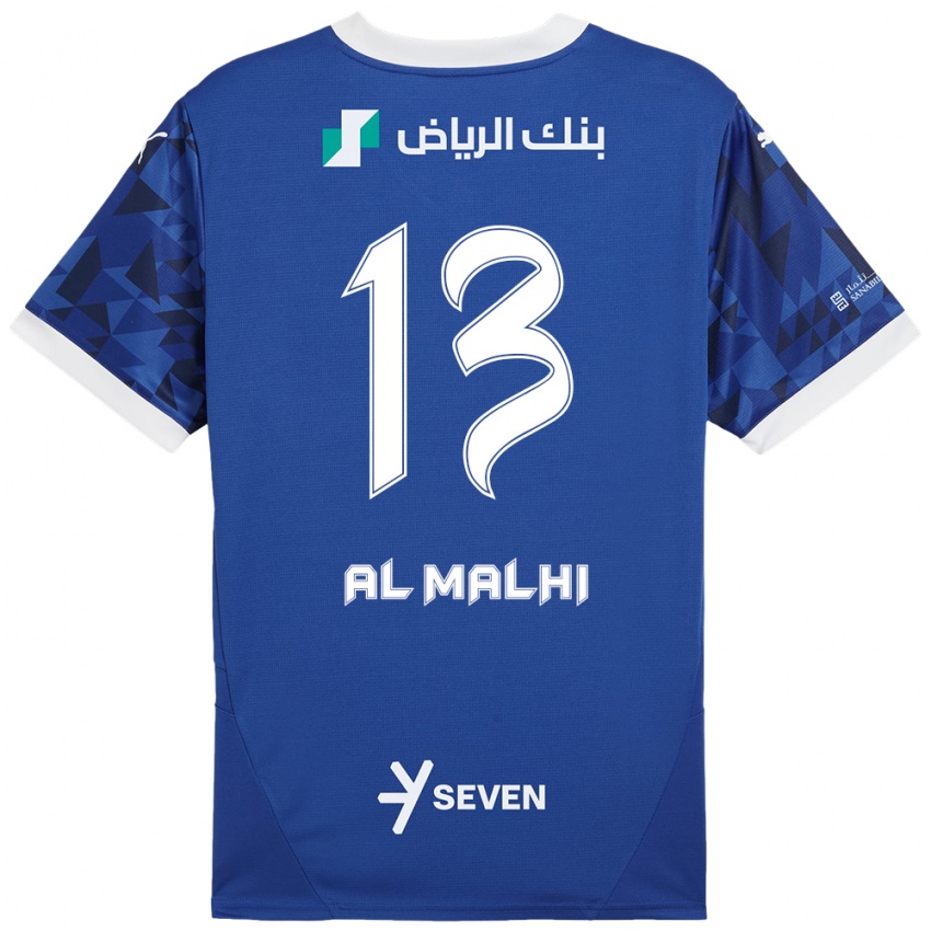 Kinderen Al Muhra Al-Malhi #13 Donkerblauw Wit Thuisshirt Thuistenue 2024/25 T-Shirt