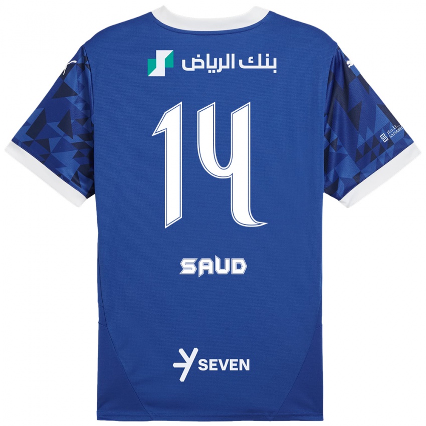 Kinderen Nouf Saud #14 Donkerblauw Wit Thuisshirt Thuistenue 2024/25 T-Shirt