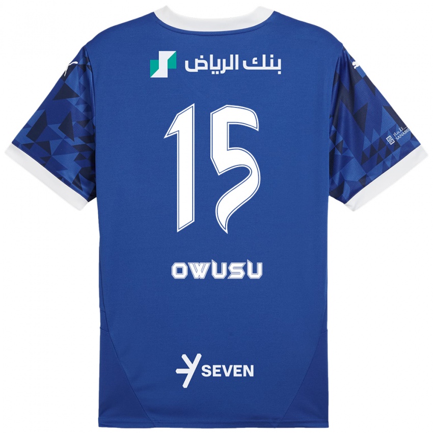 Kinderen Mavis Owusu #15 Donkerblauw Wit Thuisshirt Thuistenue 2024/25 T-Shirt