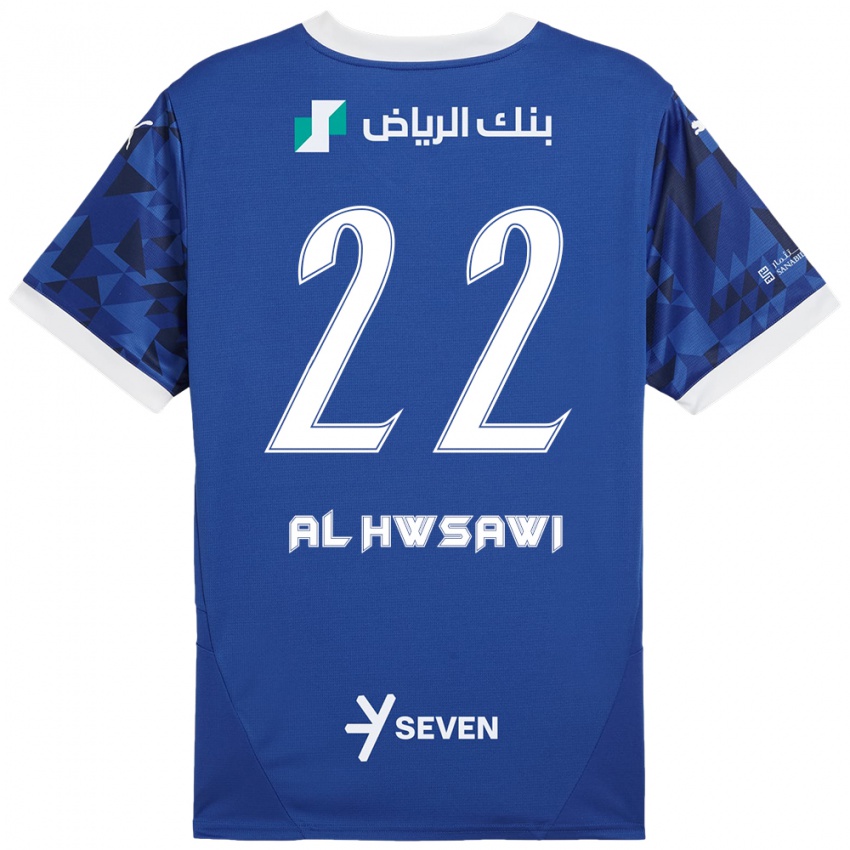 Kinderen Shorouq Al-Hwsawi #22 Donkerblauw Wit Thuisshirt Thuistenue 2024/25 T-Shirt