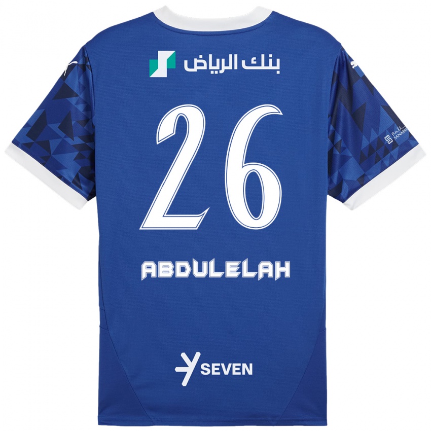 Kinderen Abdulelah Al-Malki #26 Donkerblauw Wit Thuisshirt Thuistenue 2024/25 T-Shirt