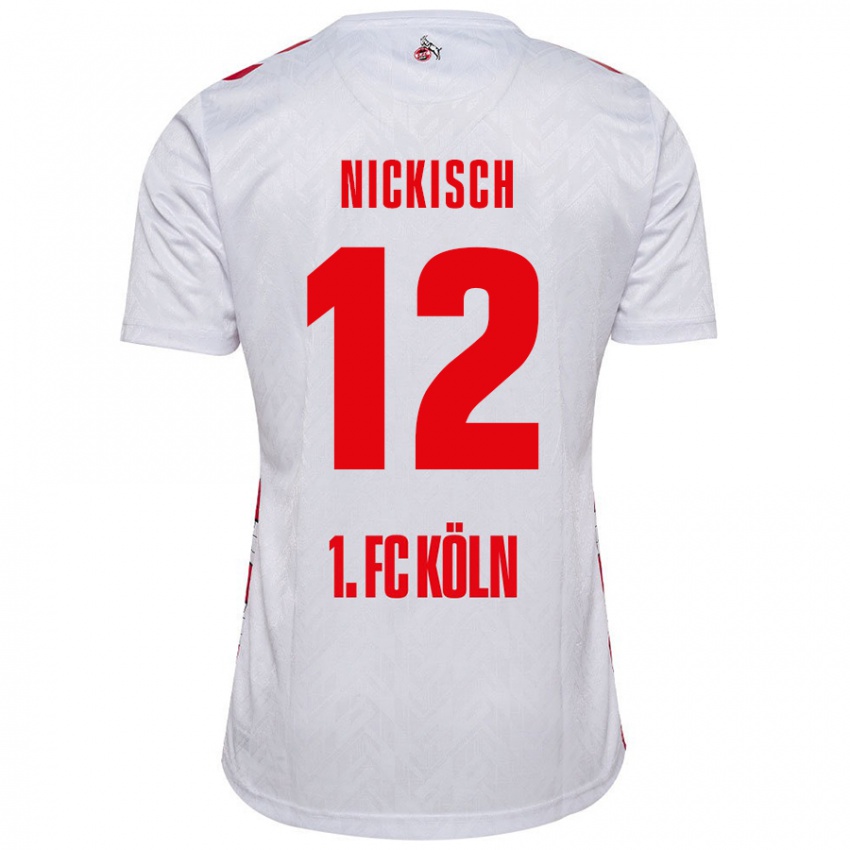 Kinderen Jonas Nickisch #12 Wit Rood Thuisshirt Thuistenue 2024/25 T-Shirt